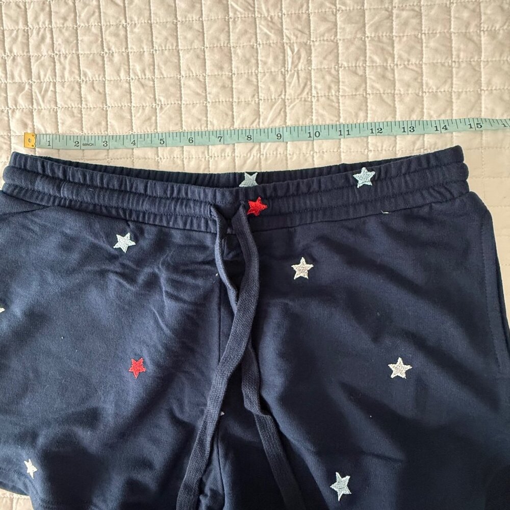 Trixxi Navy Star Print Cropped Sweatshirt & Drawstring Shorts Set M - Picture 4 of 11